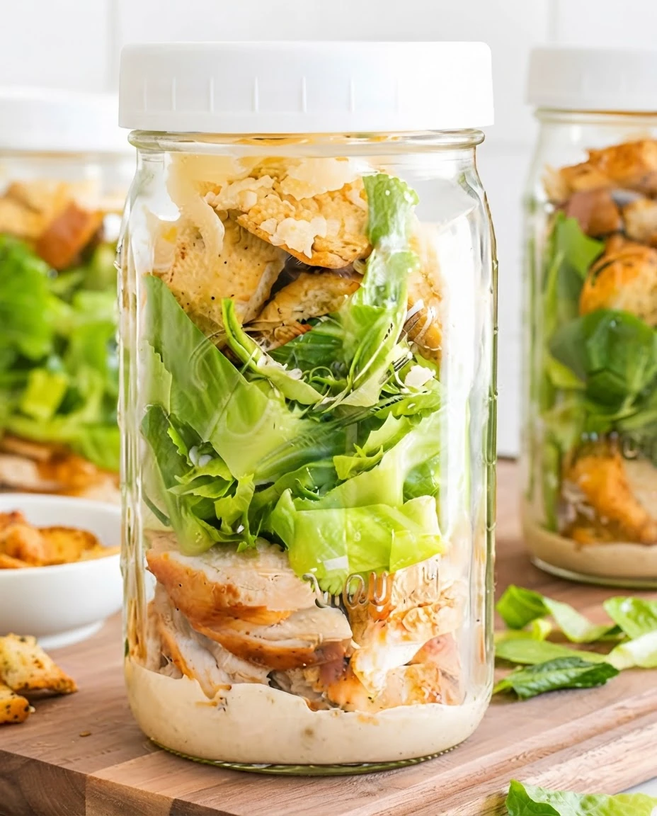 Salada Caesar com frango e croutons