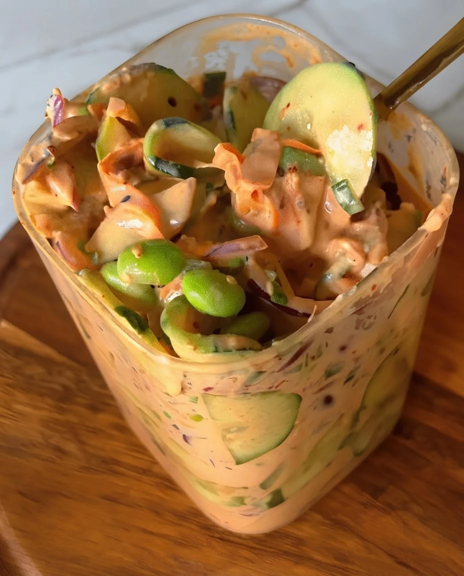 Salada cremosa com molho picante